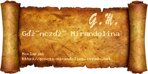 Göncző Mirandolina névjegykártya